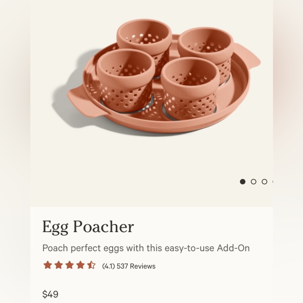 OUR PLACE Egg Poacher Accessory NEW in box. Color: Spice, PERFECT Wedding gift!